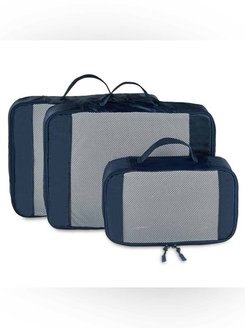 NWT Boonsupply set of three travel bags in navy blue color
